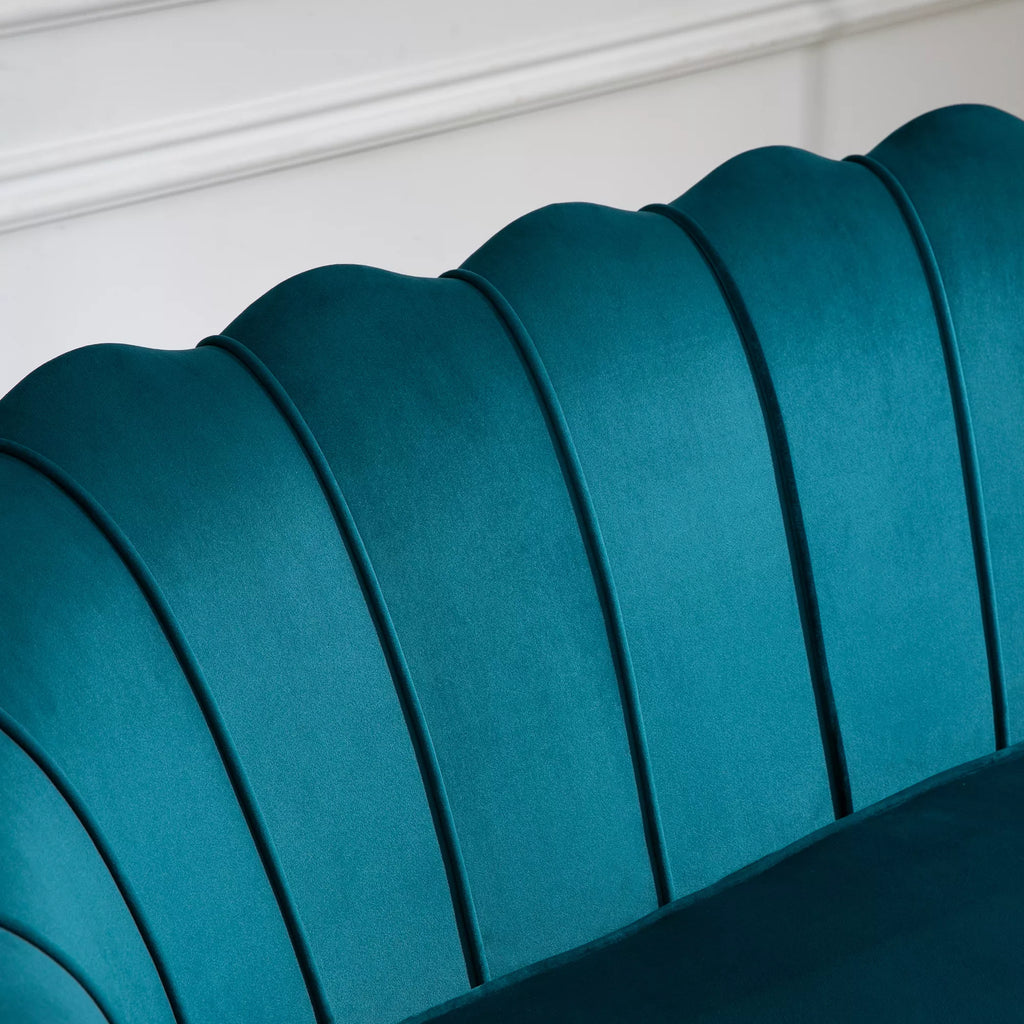 2 vietų sofa, kušetė, minkšta sofa, aksominė išvaizda, dviguba sofa, atlaiko iki 150 kg svorį, 130 x 77 x 77 cm, tamsiai žalia