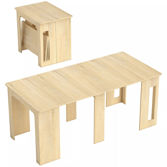 Valgomojo stalas, sulankstomas, prailginamas virtuvės stalas, medžio drožlių plokštės, 60–180 x 85 x 75 cm, natūralus