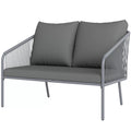 Sodo sofa su pagalvėlėmis 2-vietė rotango sofa Poilsio sofa Lauko balkono sofa 112 x 72 x 76 cm Pilka