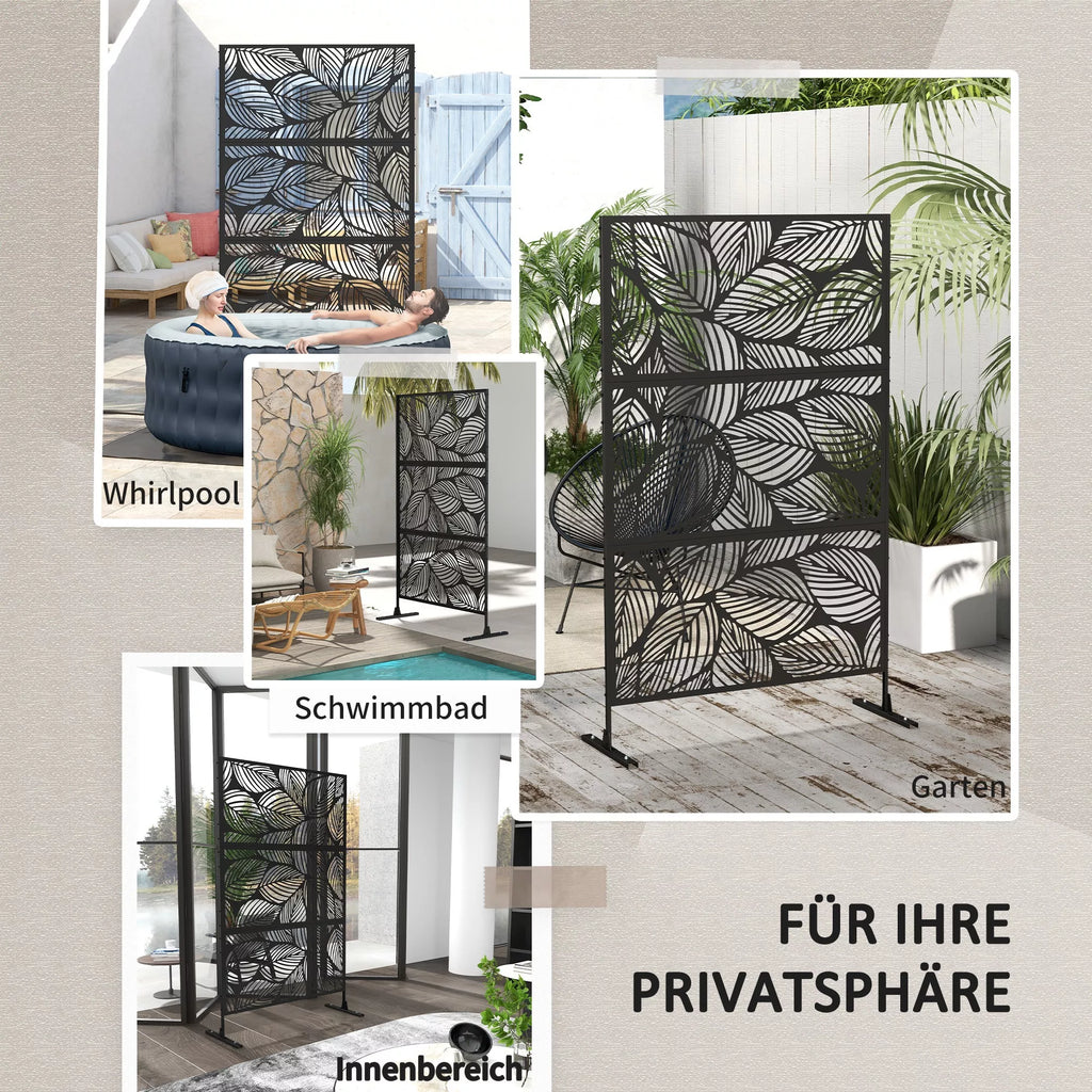 Apsauga nuo žvilgsnių Apsauga nuo žvilgsnių Sodas Sodo atskyrimas, gėlių raštai, metalas, 122 x 45 x 198 cm, juoda