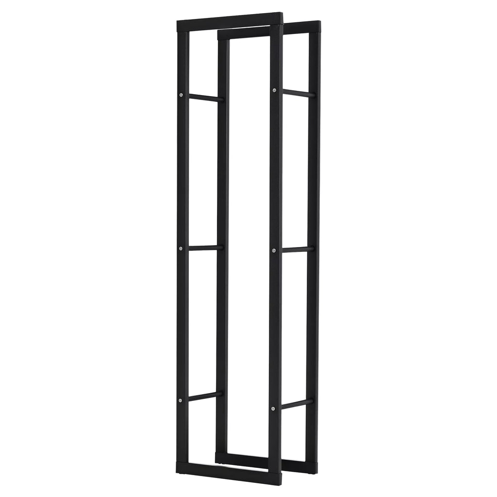 Metalinė malkų lentynėlė 40 x 25 x 150 cm Malkų lentynėlė Stalo pagalba Plieninis rėmas iki 100 kg Malkų laikymo vieta Lauko medinė lentynėlė Malkų lentynėlė sodui Terasai Lauko Juoda