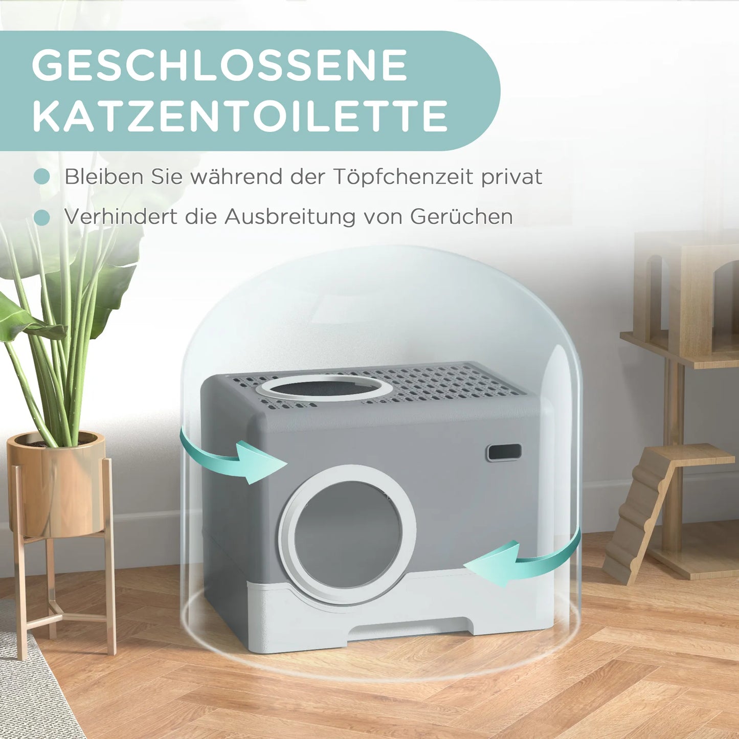 Katilių kraiko dėžutė, 2 išėjimai, išimamas dugno padėklas, 52 x 41 x 38,5 cm, Pilka