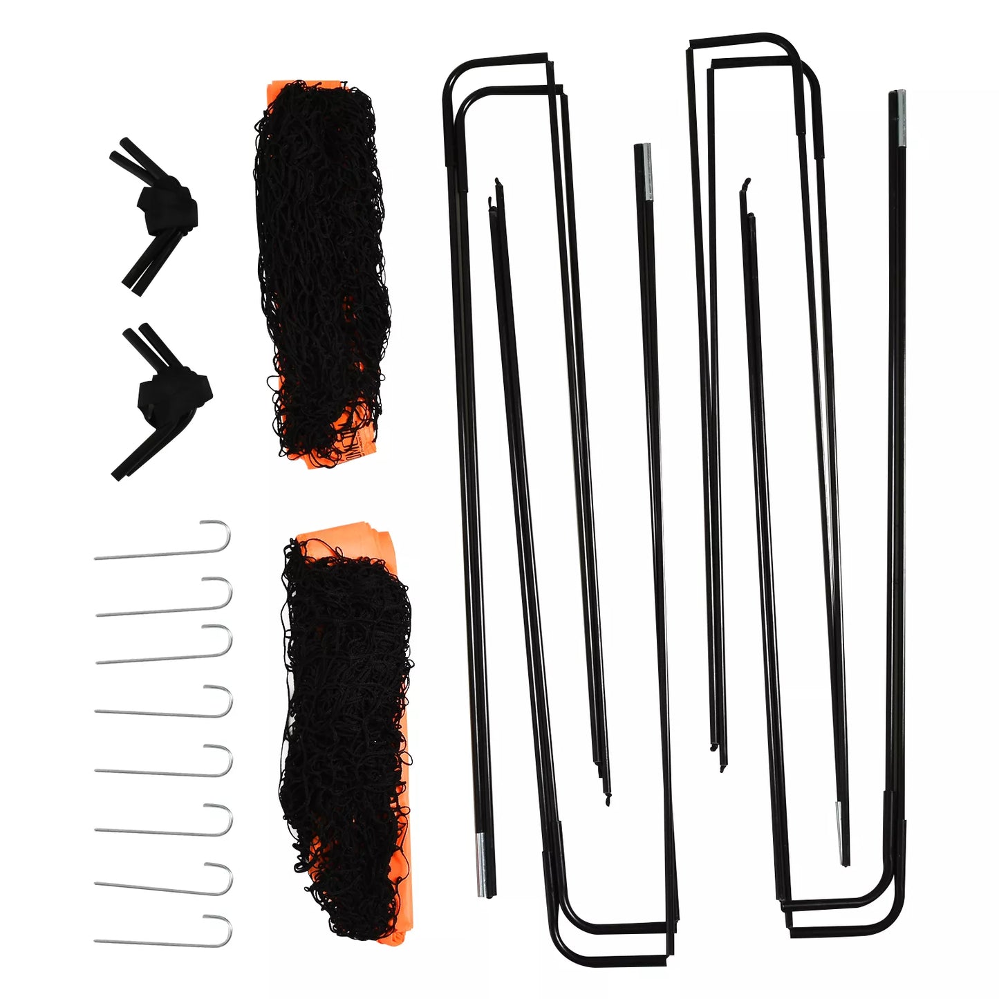 Futbolo vartų komplektas, lengvas, paprastas surinkimas, su nešiojimo krepšiu, plieniniai vamzdžiai, 183x90x90 cm, Oranžinė