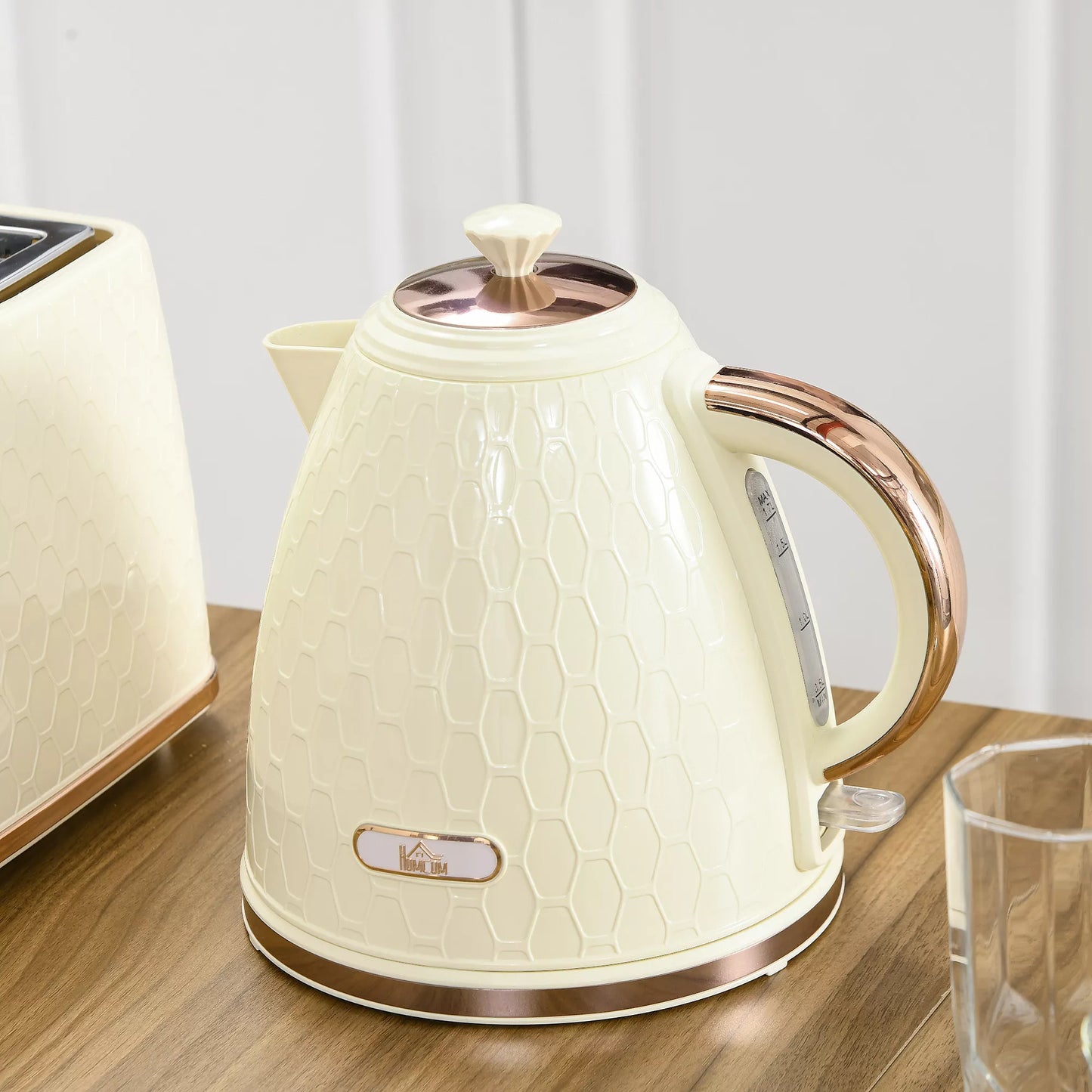 Virdulys, 2200W, vandens lygio indikatorius, filtras, greito virimo funkcija, smėlio spalvos