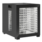 Maisto džiovyklė, 850 W, 40–70 °C, 48 val. laikmatis, 12 nerūdijančio plieno padėklų, juoda