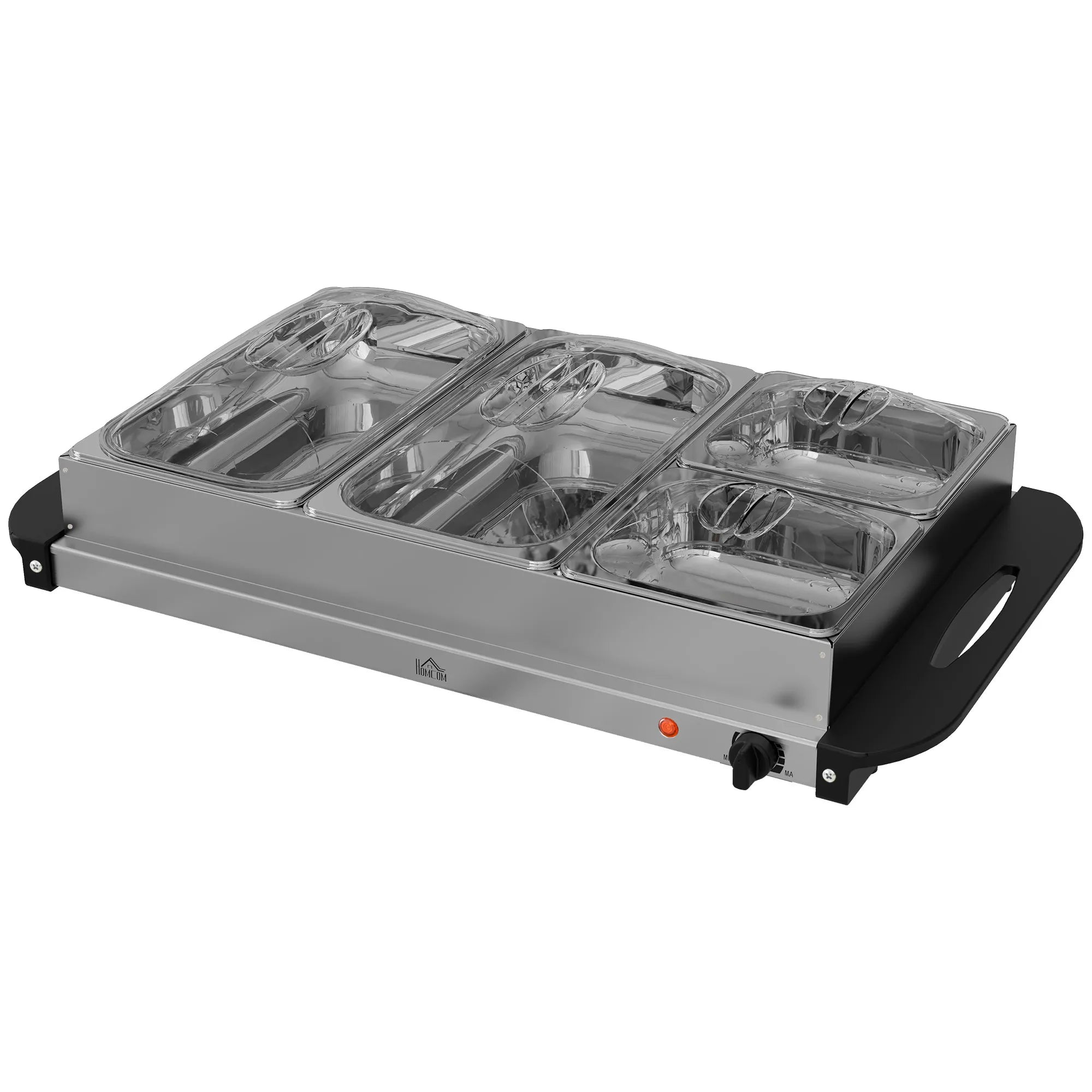 Maisto šildytuvas 2-in-1, 6,8 l, 300 W, nerūdijantis plienas, sidabrinės spalvos