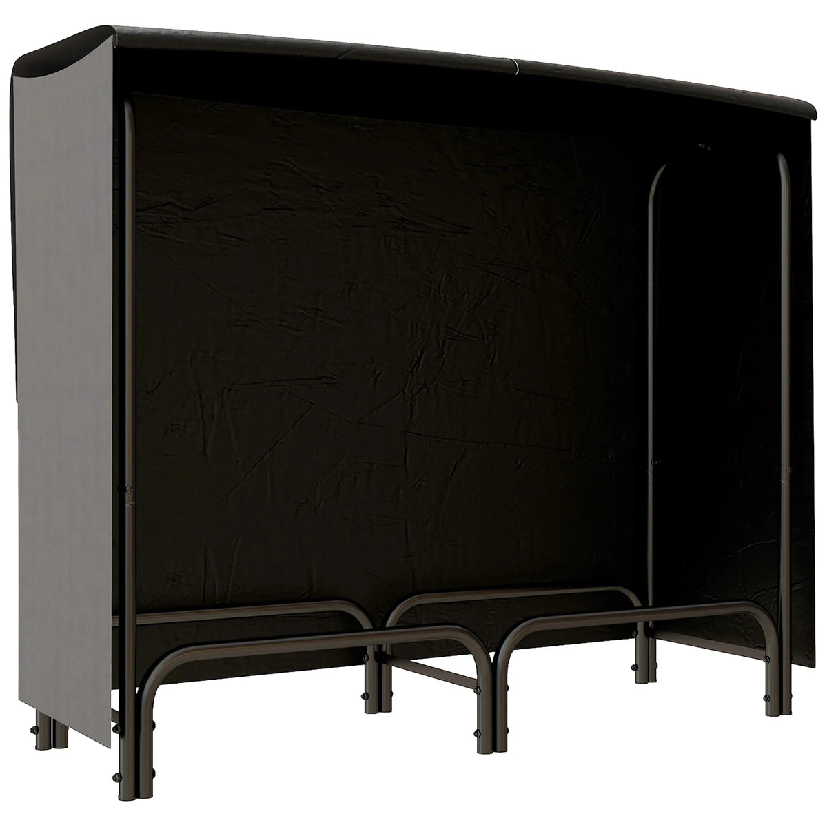 Malkų stovas, 0,33 m³, su nešimo krepšiu ir dangčiu, metalinis rėmas, iki 150 kg, 120 x 36 x 99 cm, juodas