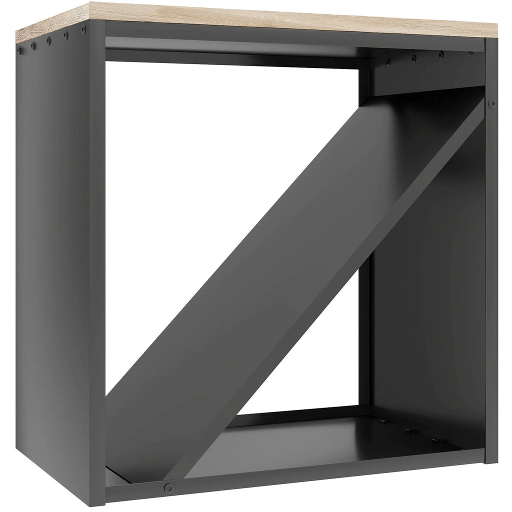 Malkų stovas, 2 viename, su pertvara, 58 × 36 × 60 cm, juodas