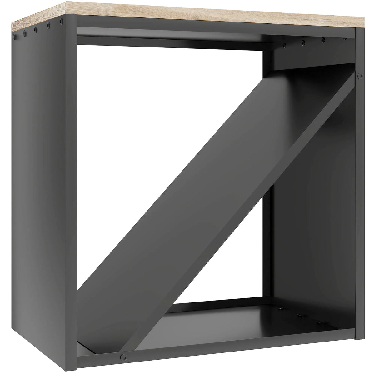 Malkų stovas, 2 viename, su pertvara, 58 × 36 × 60 cm, juodas