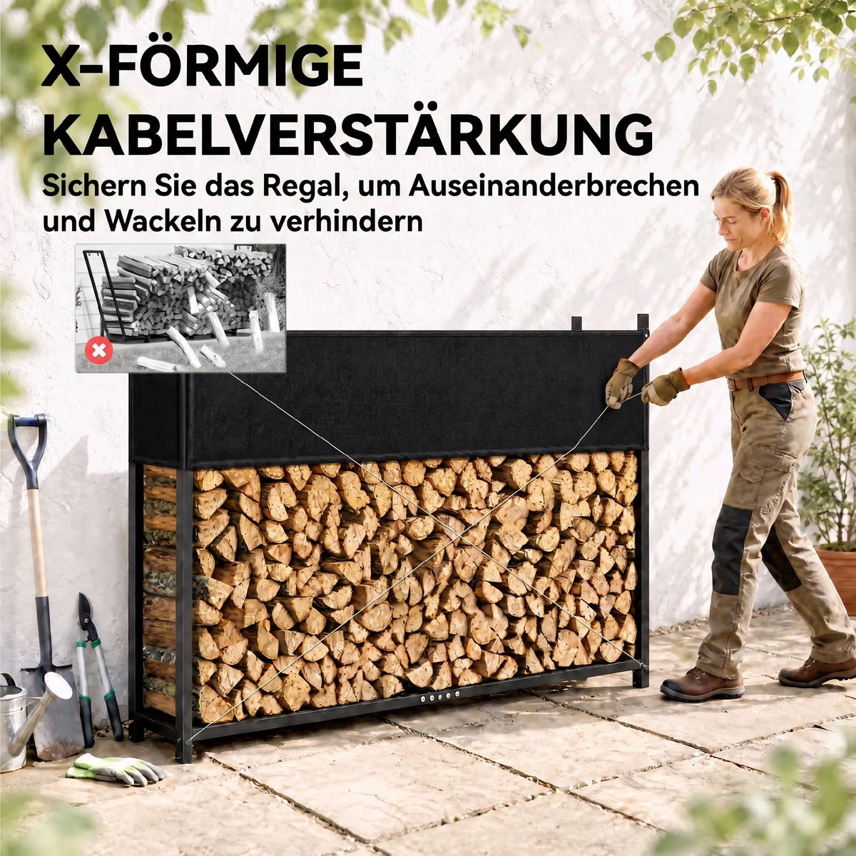 Malkų stovas su 600D Oksfordo uždangalu, 202 × 25 × 113 cm, juodas