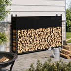Malkų stovas su 600D Oksfordo uždangalu, 202 × 25 × 113 cm, juodas