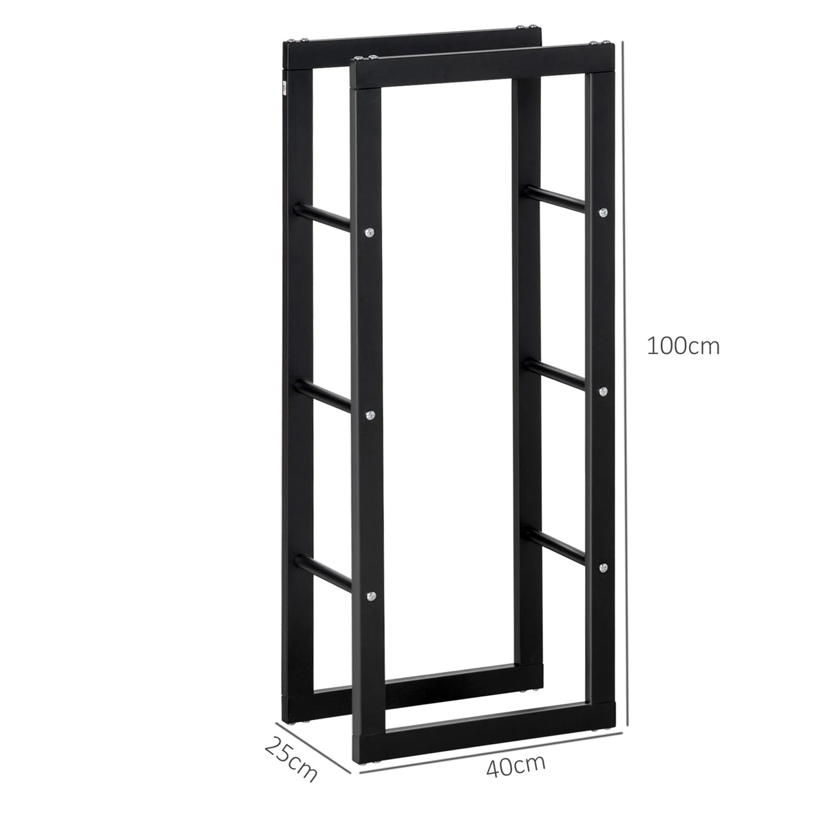 Malkų stovas su plieniniu rėmu, iki 100 kg, 40 × 25 × 100 cm, juodas
