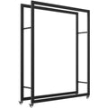 Malkų stovas su ratukais, iki 150 kg, 120 × 32 × 151 cm, juodas