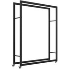 Malkų stovas su ratukais, iki 150 kg, 120 × 32 × 151 cm, juodas