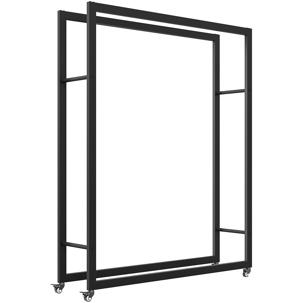 Malkų stovas su ratukais, iki 150 kg, 120 × 32 × 151 cm, juodas