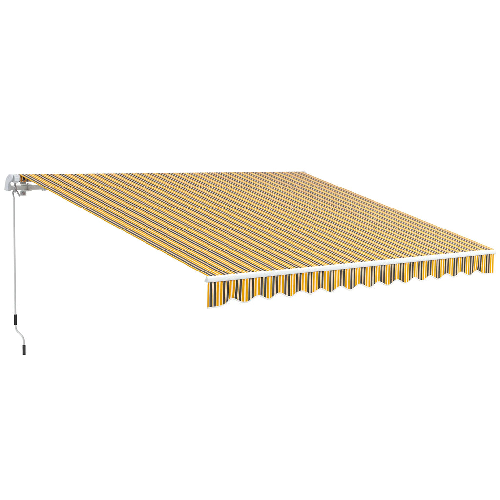 Markizė terasai su rankine alkūne, 3,5x2,5 m, geltona-pilka