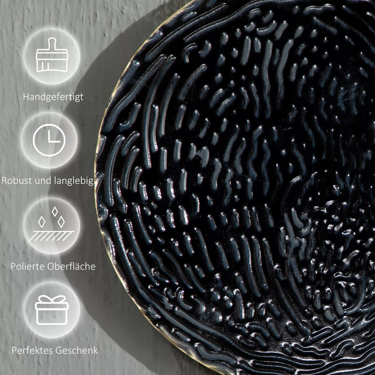 3D sienų dekoracija su apskritimais 121 cm x 4 cm x 53 cm Metalo Mėlyna + Juoda