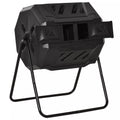 Kompostavimo konteineris su 2 konteineriais, 160 l talpa, sukamas, 71 cm x 65 cm x 96 cm, juodas