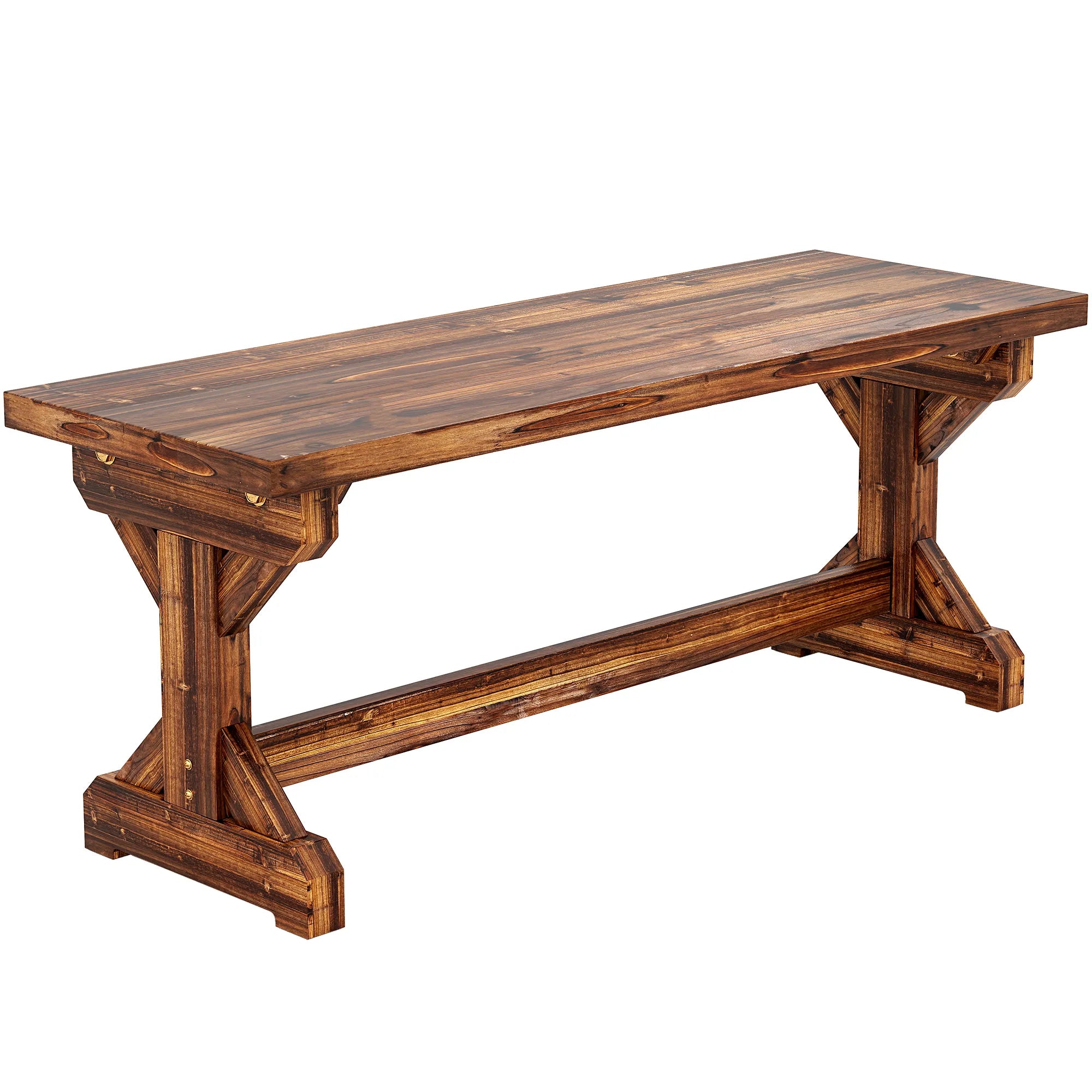 Medinis sodo suoliukas 2 vietų 114x40x46 cm ruda