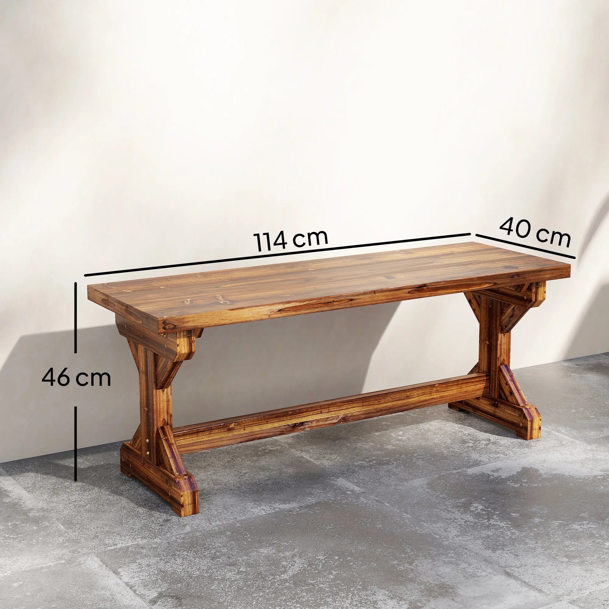 Medinis sodo suoliukas 2 vietų 114x40x46 cm ruda