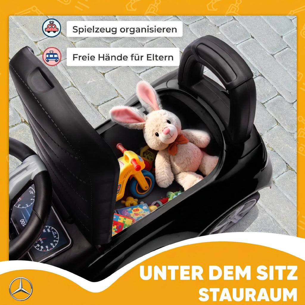 Mercedes-Benz C-Class vaikiškas paspirtukas-mašinėlė, juodas