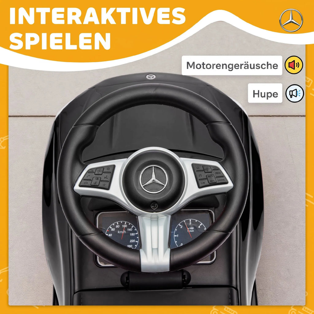 Mercedes-Benz C-Class vaikiškas paspirtukas-mašinėlė, juodas