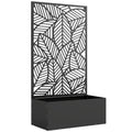 Metalinė pakelta lysvė su grotelėmis vijokliams 60x30x113 cm juoda