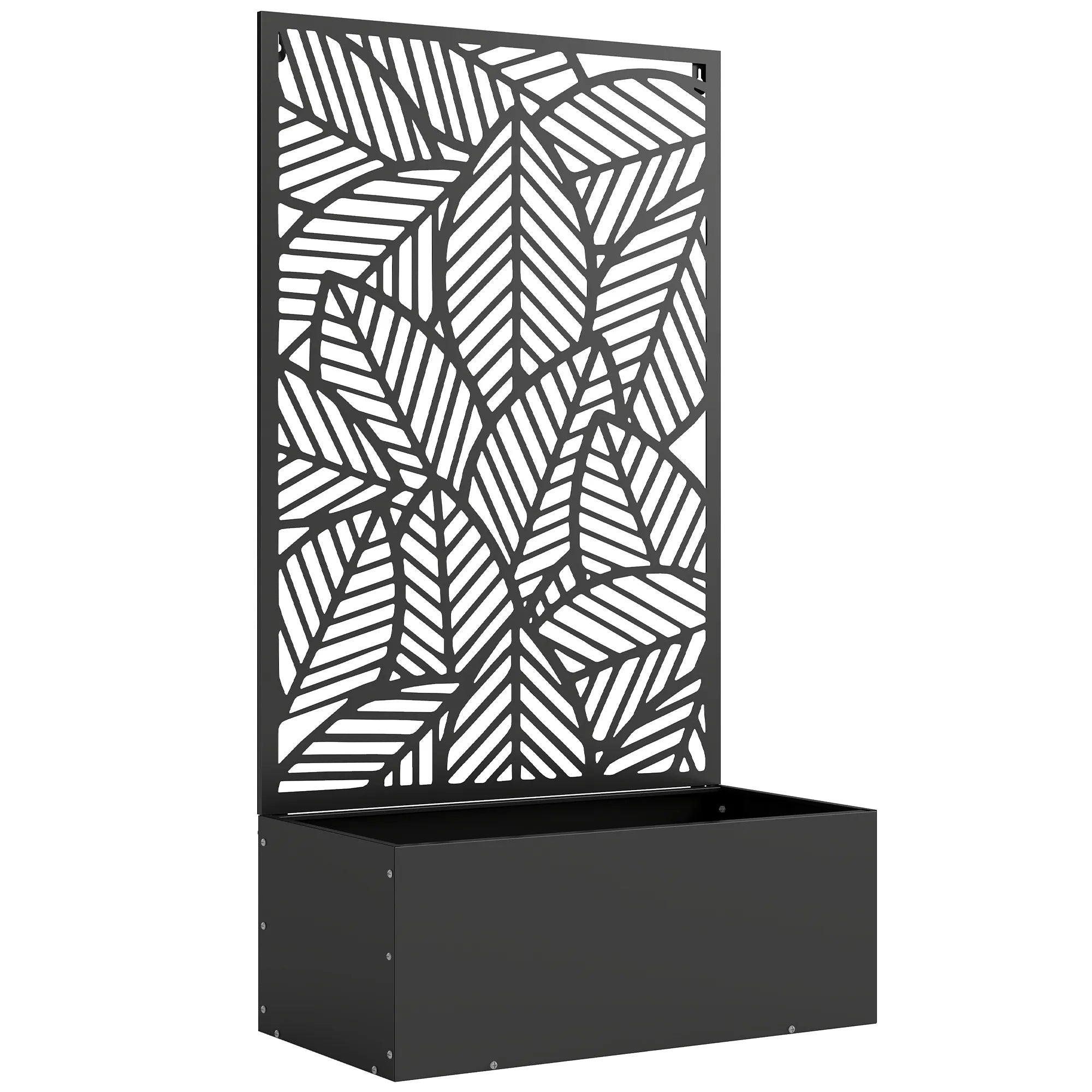 Metalinė pakelta lysvė su grotelėmis vijokliams 60x30x113 cm juoda