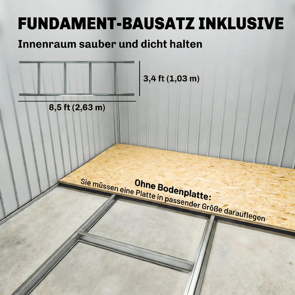 Metalinė sodo namelis su stumdomomis durimis 277 x 195 x 192 cm, šviesiai žalias
