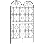 Metalinės grotelės vijokliniams augalams 50x150 cm juodos (2 vnt.)