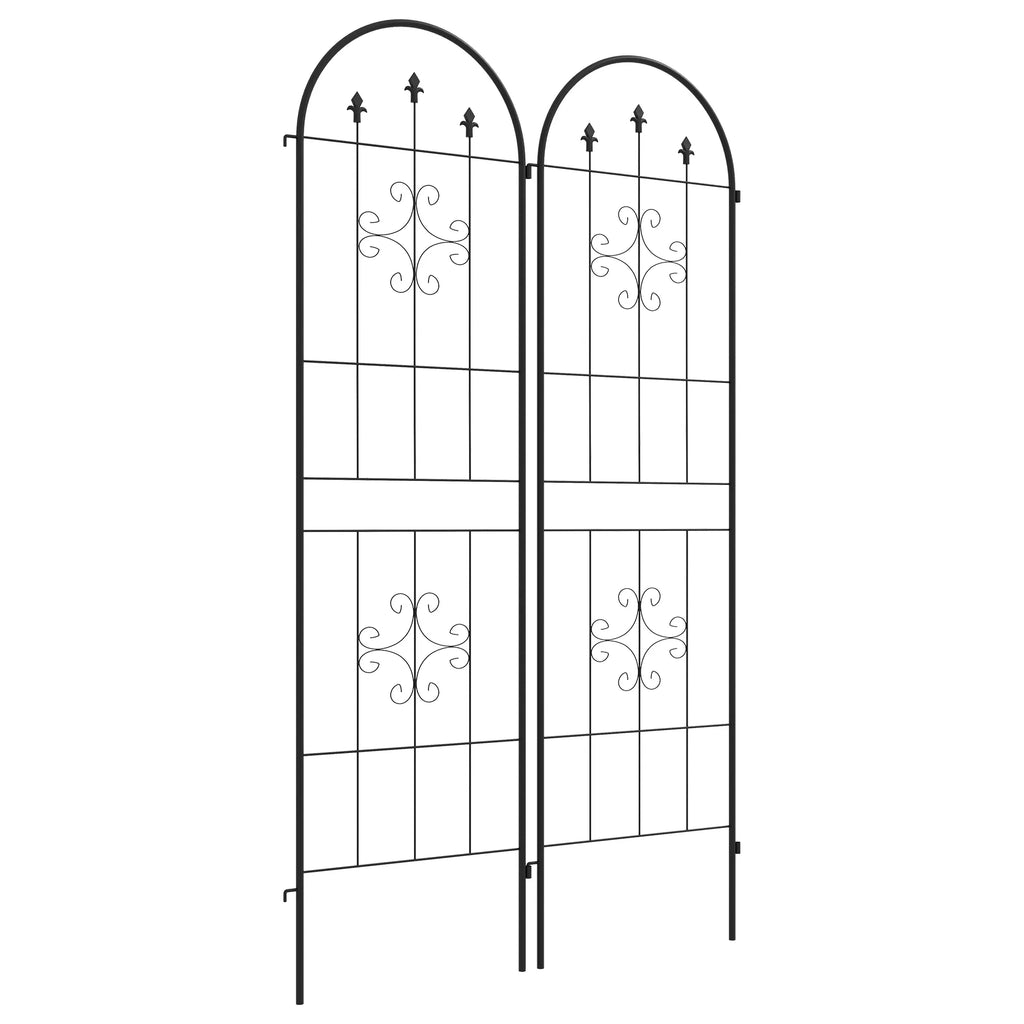Metalinis atramų grotelės augalams 2 vnt. 180x50 cm juodos