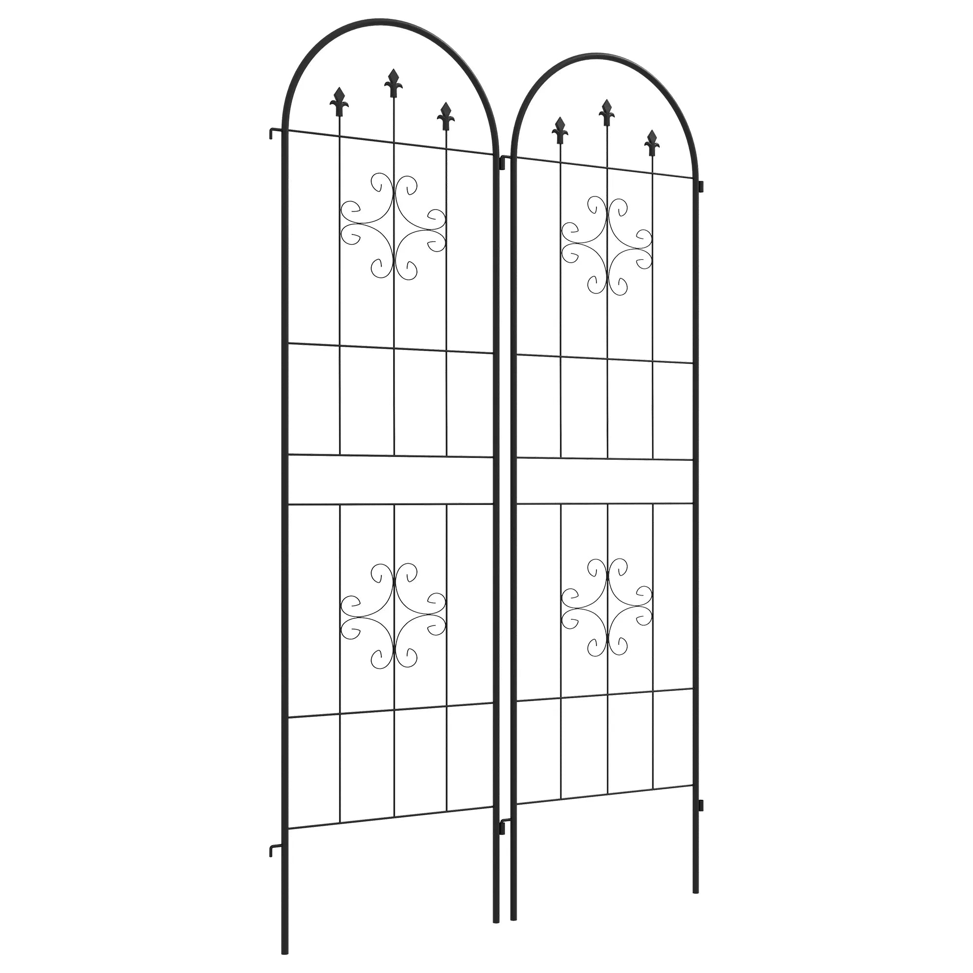 Metalinis atramų grotelės augalams 2 vnt. 180x50 cm juodos