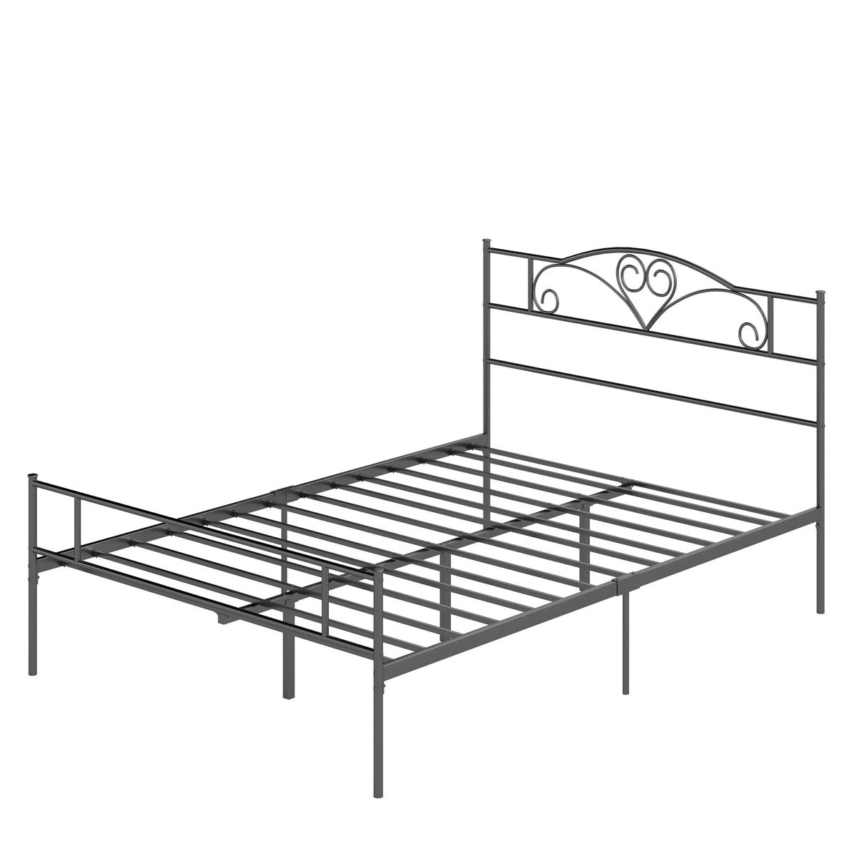 Metalinis lovos rėmas su galvūgalio dalimi, 300 kg apkrova, 145L x 211B x 106H cm, juodas
