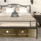Metalinis lovos rėmas su galvūgalio dalimi, 300 kg apkrova, 145L x 211B x 106H cm, juodas