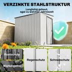 Metalinis sodo sandėliukas 2,81 m², 154x206,5x181 cm, balta