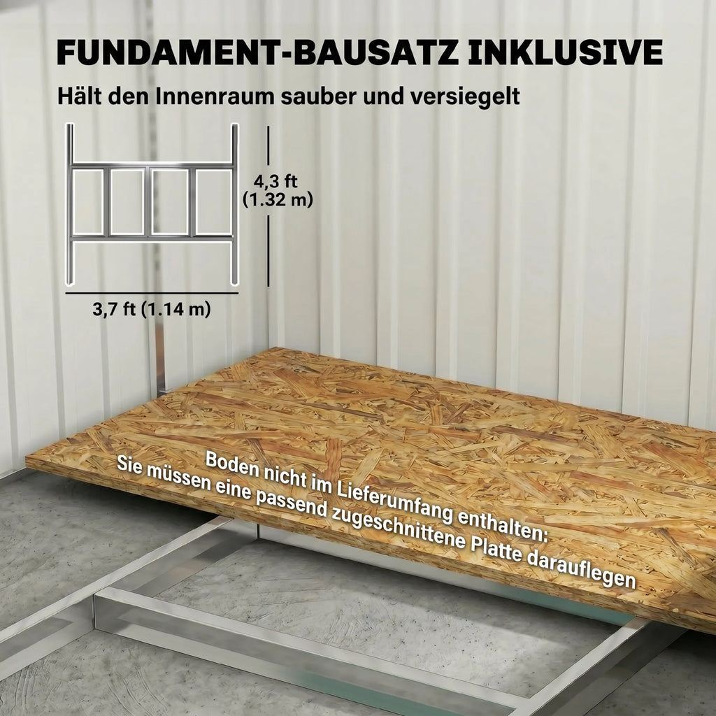 Metalinis sodo sandėliukas 2,81 m², 154x206,5x181 cm, balta