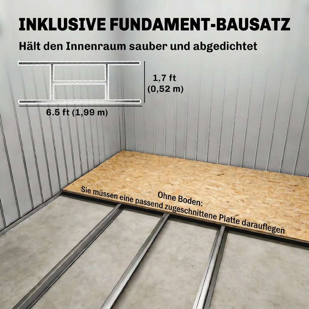 Metalinis sodo sandėliukas su stumdomomis durimis ir ventiliacijos langais 213x130x172 cm, tamsiai pilkas