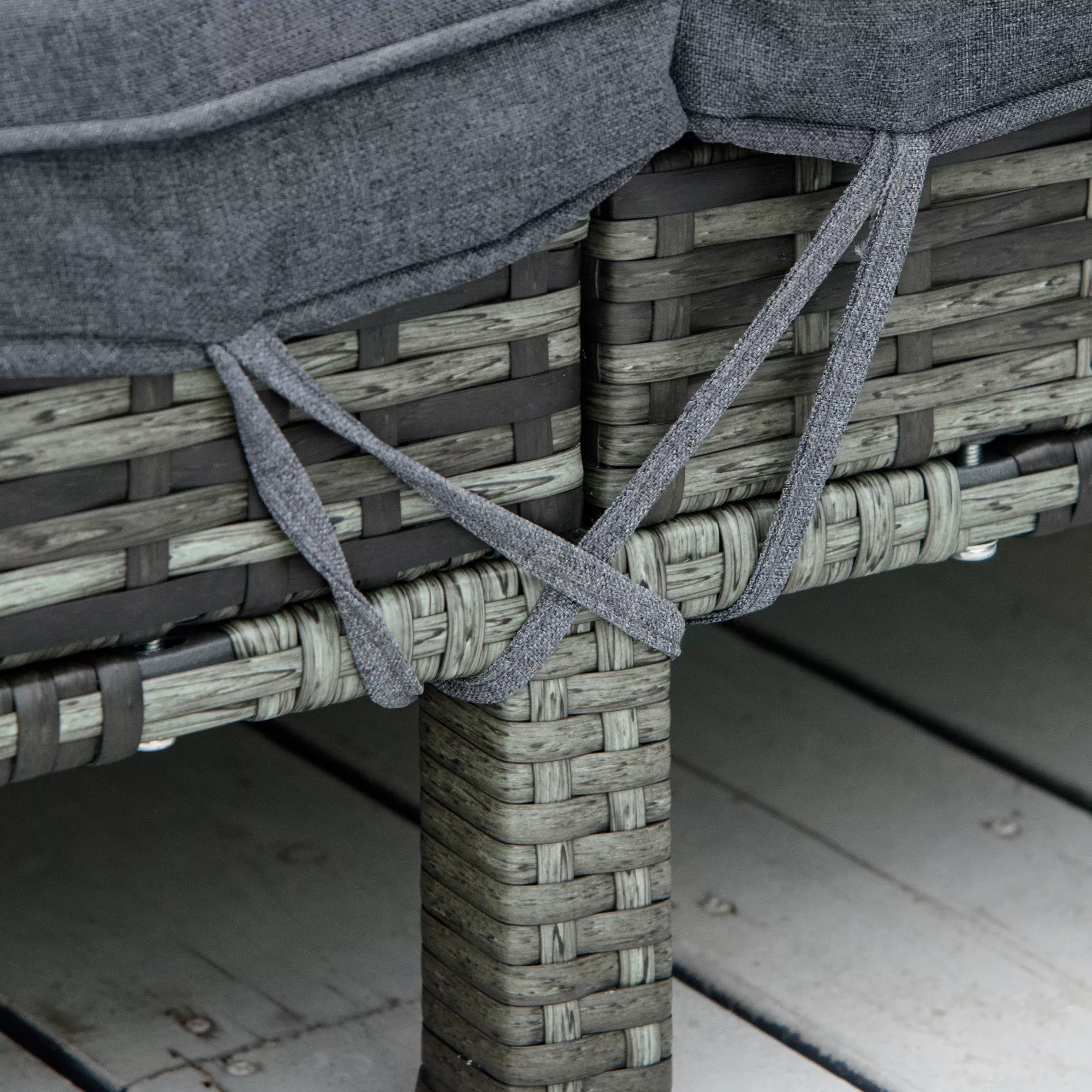 Polyrattan dvigulė gultas Saulės gultas Sodo gultas 2 asmenims Poilsio gultas Prabangus poilsio gultas 5 pakopų atlošas Metalas PE rotangas Pilkas 196 x 120 x 28 cm