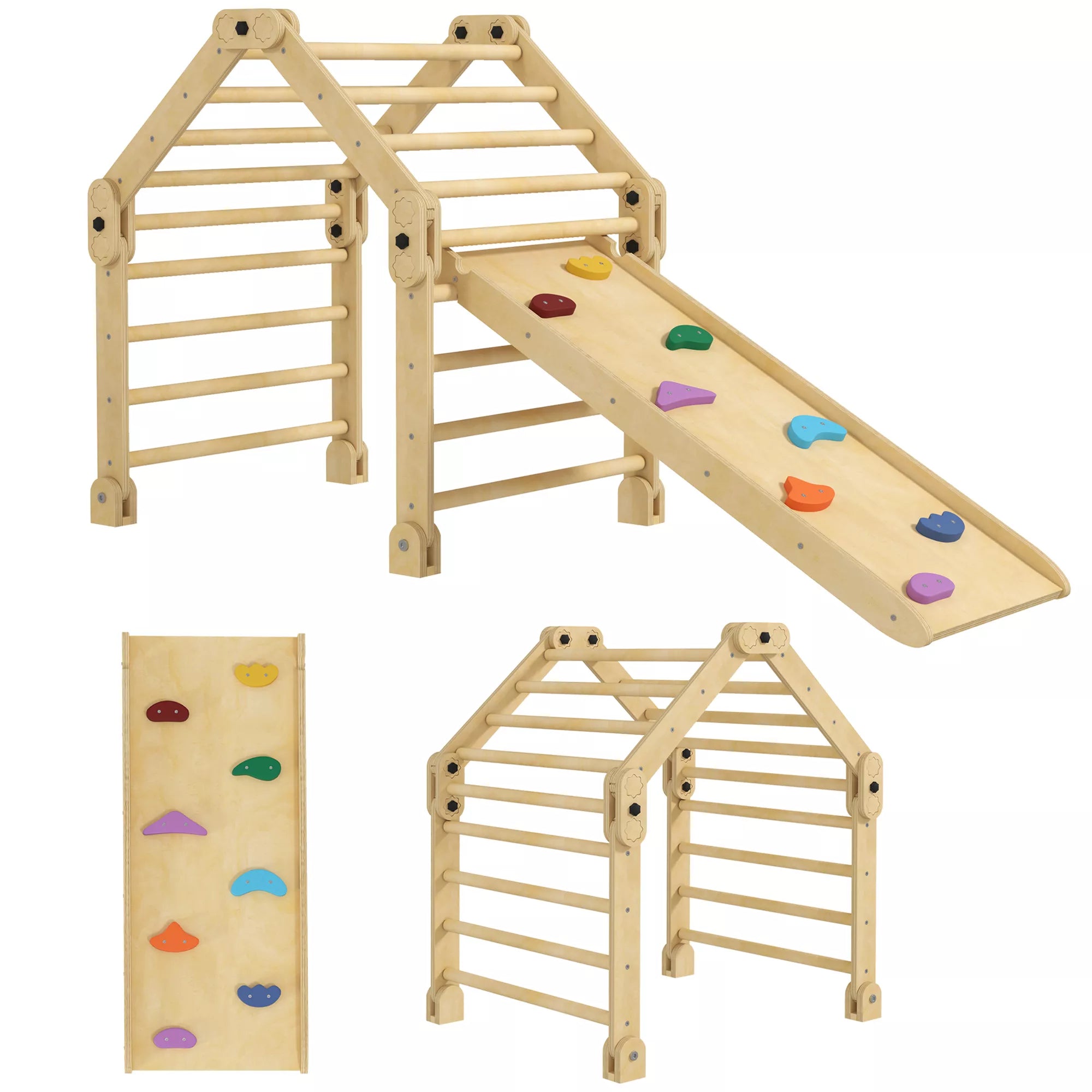 Vaikiškas žaidimų kompleksas Lykto 3-in-1, sulankstomas, 1,5-4 metų vaikams, daugiaspalvis