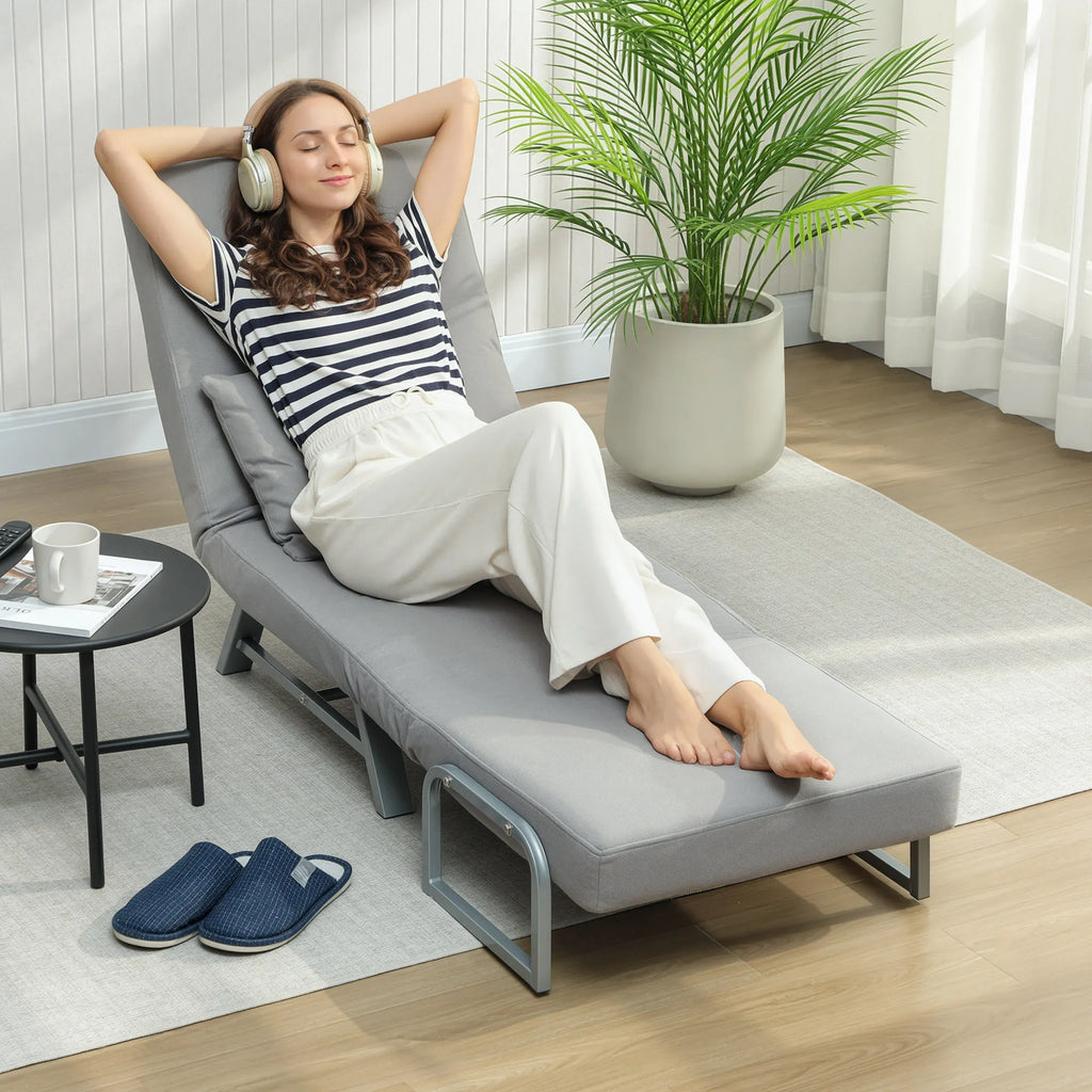 Miegamasis fotelis, minkštas fotelis, transformuojamas į svečių lovą, ergonomiškas, šviesiai pilkos spalvos