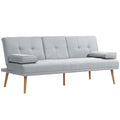 Miegamoji sofa HOMCOM su staleliu, 181 cm, šviesiai pilka