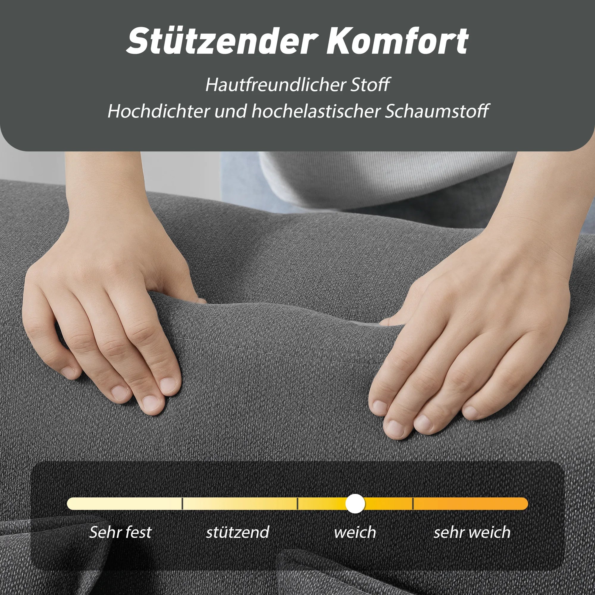 Miegamoji sofa su 2 pagalvėlėmis, 203 cm, pilka
