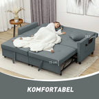 Miegamoji sofa su funkcija, 196 cm, pilka