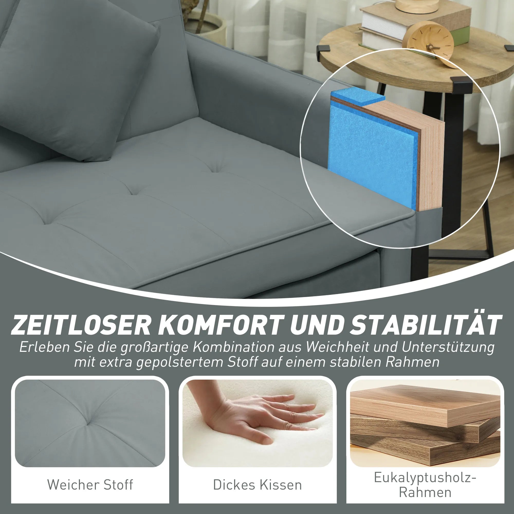 Miegamoji sofa su funkcija, 196 cm, pilka