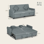 Miegamoji sofa su funkcija, 196 cm, pilka