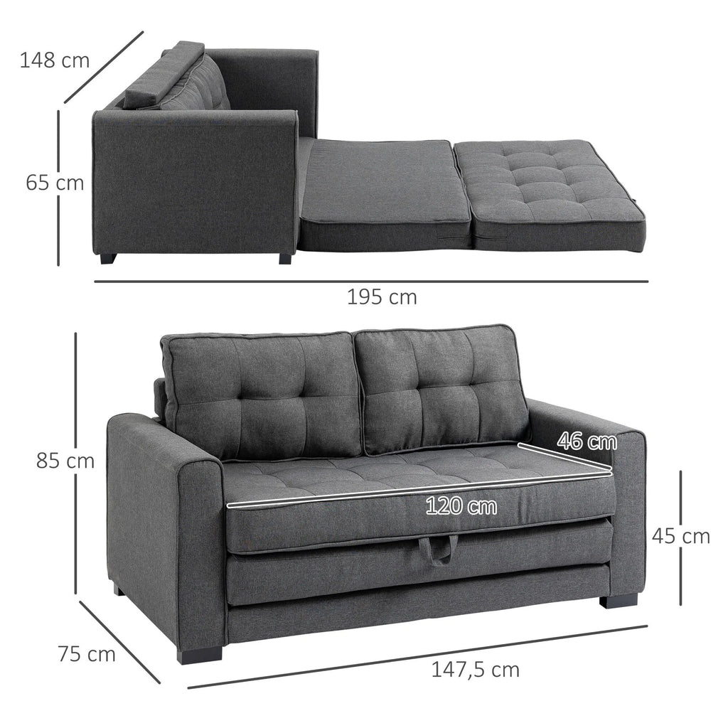 Miegamoji sofa su patalynės dėže, pilka, 147,5 x 75 x 85 cm