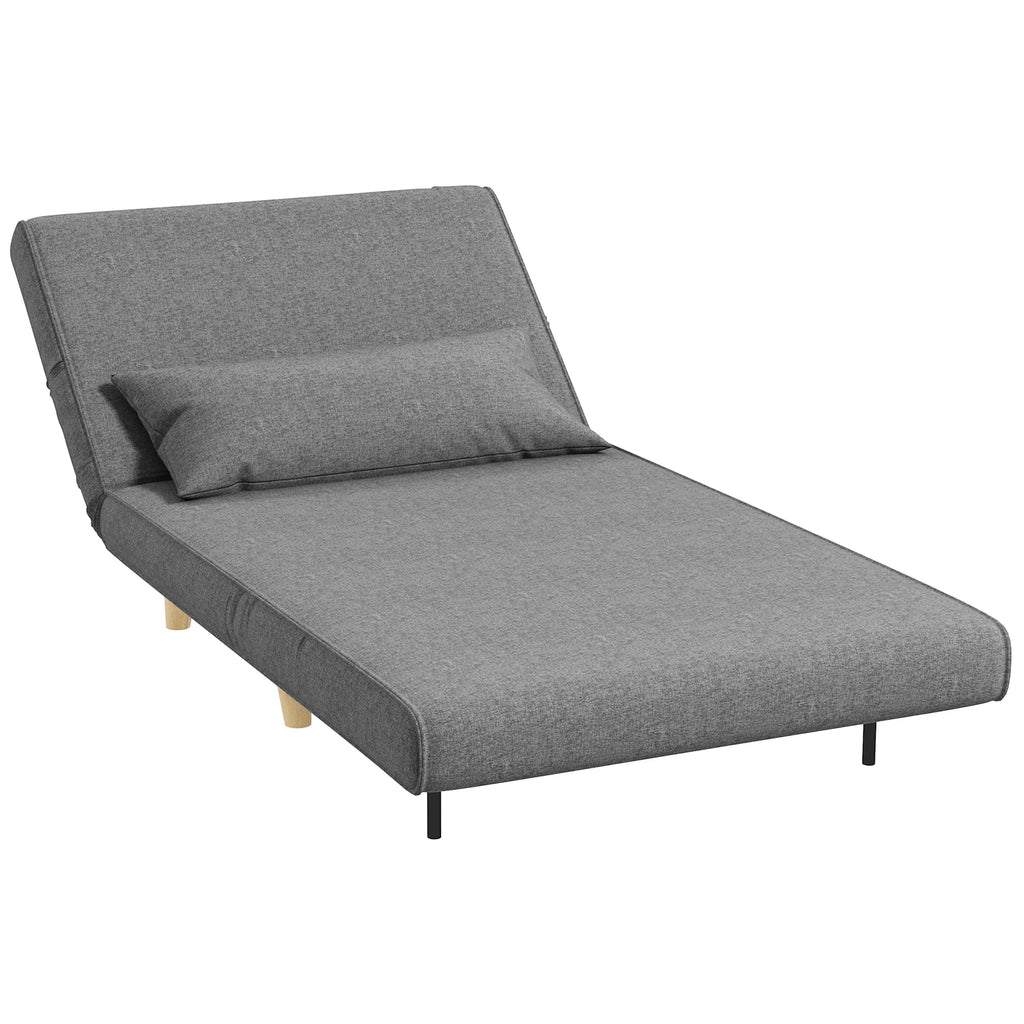 Miegamoji sofa su reguliuojamu atlošu, pilka, 94 × 78 × 80 cm