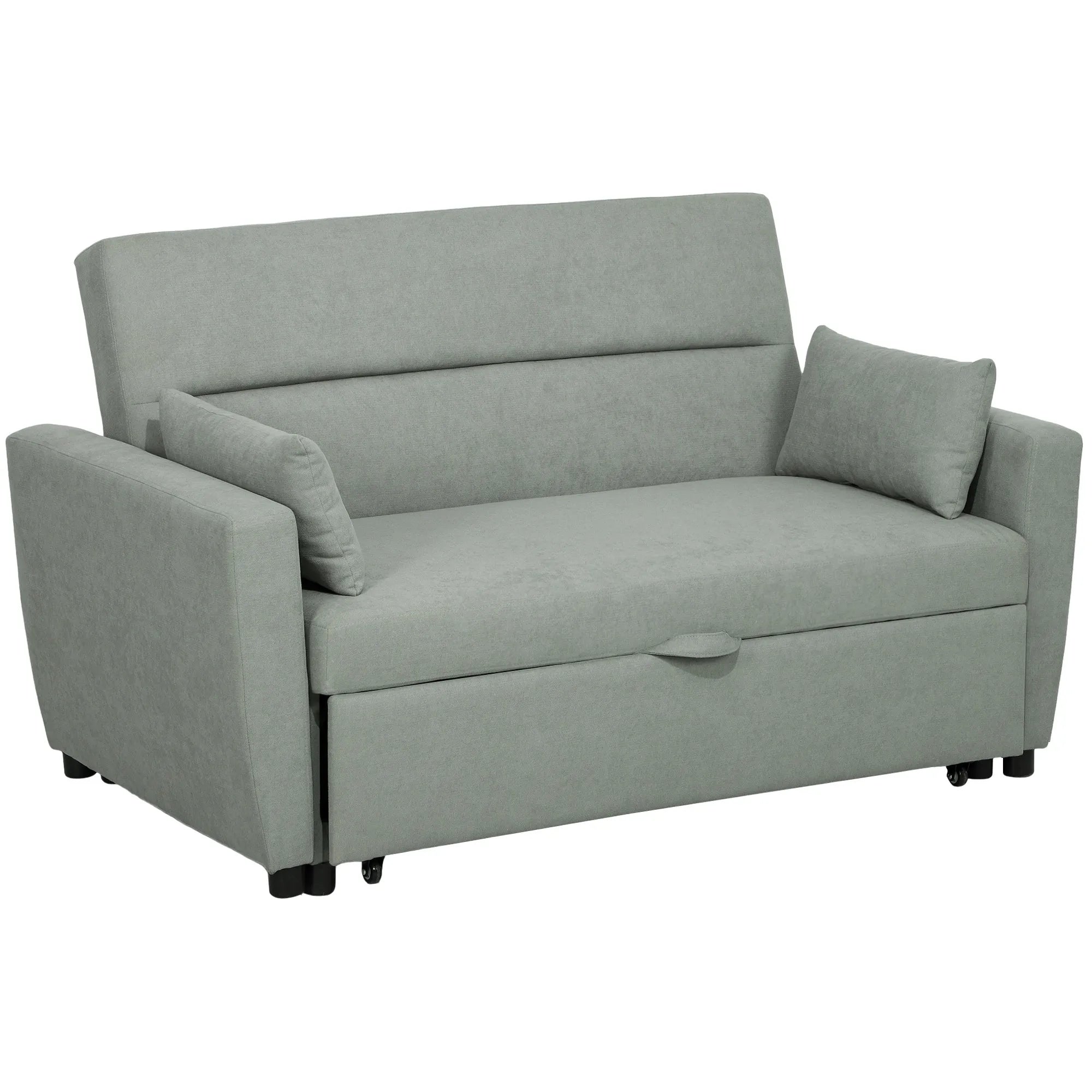 Miegamoji sofa su reguluojamu atlošu, 155 cm, šviesiai pilka