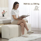 Miegamojo suoliukas, 110 cm, kreminės baltos spalvos