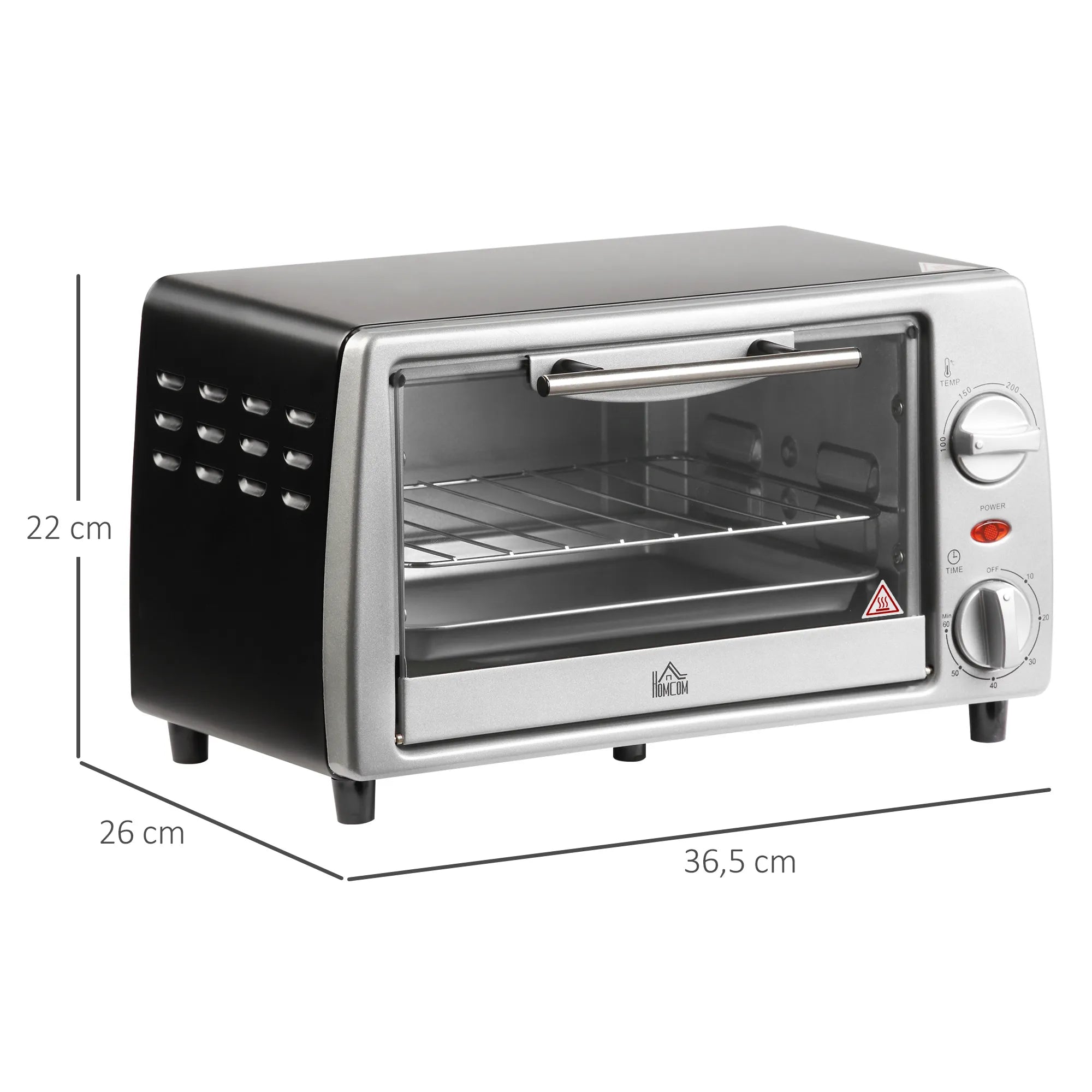 Mini orkaitė 10 l talpos 750 W, su laikmačiu, sidabrinė
